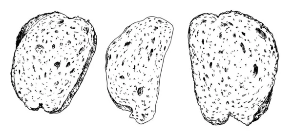 Векторный Эскиз Черного Скандинавского Хлеба Черно Белый Контур Каракули Изолированные — стоковый вектор