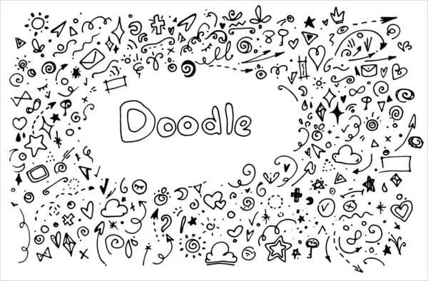Grunge Skeç El Yapımı Doodle Vector Set. 