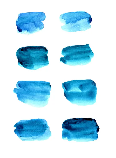 Penseelstreken Verschillende Tinten Blauw — Stockfoto