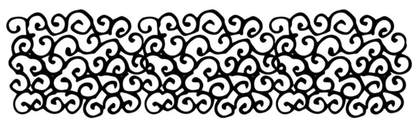 Garis Besar Pola Batas Akhir Ornamental Untuk Pita Kain Pembungkus - Stok Vektor