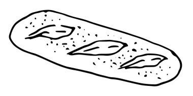 Beyaz arka planda noktalı siyah karalama somunu. Soyut çember sanat arka planı. Üç kesikli vektör yalıtılmış somun elementi ve üzerine siyah çizgili bir el çizimi ile beyaz arka plan üzerine karalama tarzı üst görünüm çizilmiş nokta dokusu