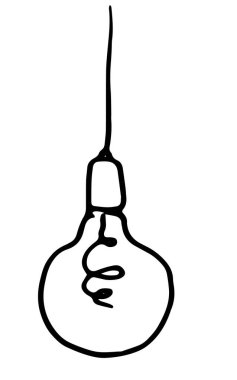 İlham konsepti olarak ampul şeklinde yaratıcı bir fikir. Vektör tasarım ögesi.