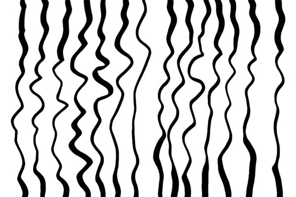 vector set of isolated horizontal discontinuous wavy lines black on a white background. black and white texture of lines drawn by hand with a marker for the design template.Retro illustration for web backdrop design. Geometric background. Grunge abst