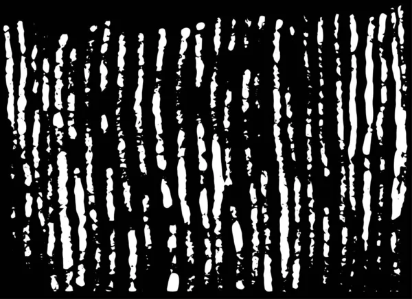 Vectortextuur van discontinue onregelmatige golvende lijnen van parallelle stippen verticaal met de hand in het wit getekend op een zwarte achtergrond voor uw designsjabloon. horizontale eenvoudige zwart-wit achtergrond — Stockvector