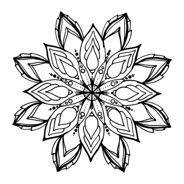 Mandala Etnik Dekoratif Unsurlar Yapımı Vektör Mandala Mandala Yuvarlak Çiçekli — Stok Vektör