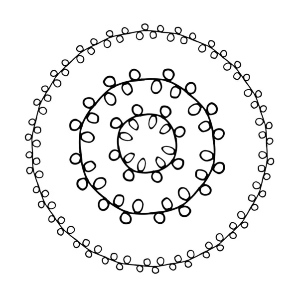 Szablon Dekoracyjnego Designu Elementy Abstrakcyjne Ręcznie Rysowany Zestaw Czarnymi Kółkami — Wektor stockowy