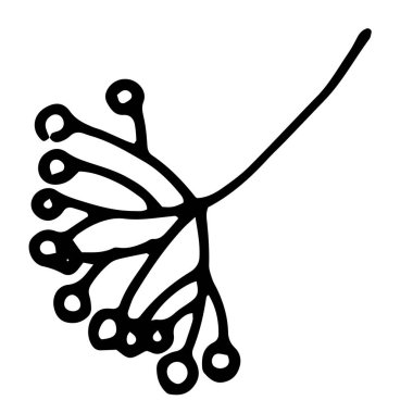 Beyaz arka planda Doodle Rowan böğürtlenleri. Vektör çizimi. Kış vektör çizimi. Beyaz arka plan, izole. Vektör doğa grafik arkaplanı.