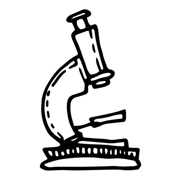 Vektör Mikroskobu Duddle Tarzında Çizimi Beyaz Arka Planda Izole Edilmiş — Stok Vektör