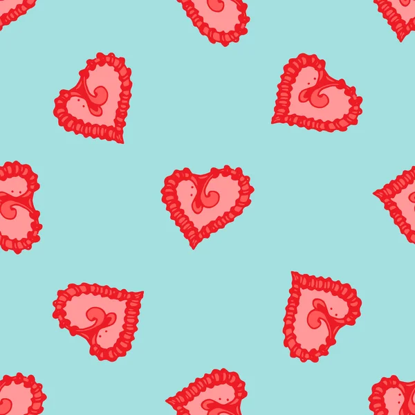 Valentine Hearts Your Design Vector Seamless Pattern Randomly Placed Red — Stock Vector