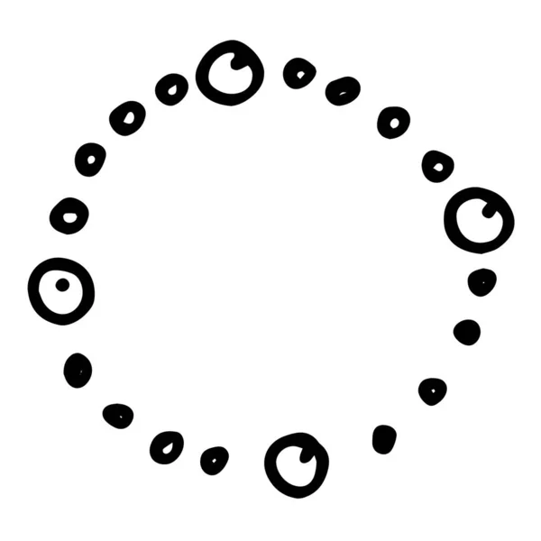 Cadre Rond Isolé Vectoriel Avec Motif Points Cercles Avec Des — Image vectorielle