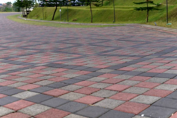 Pavimentando Piedras Concepto Colocación Losas Pavimentación Adoquines Pavimentando Piedras Bloques — Foto de Stock