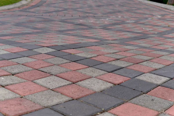 Pavimentando Piedras Concepto Colocación Losas Pavimentación Adoquines Pavimentando Piedras Bloques — Foto de Stock