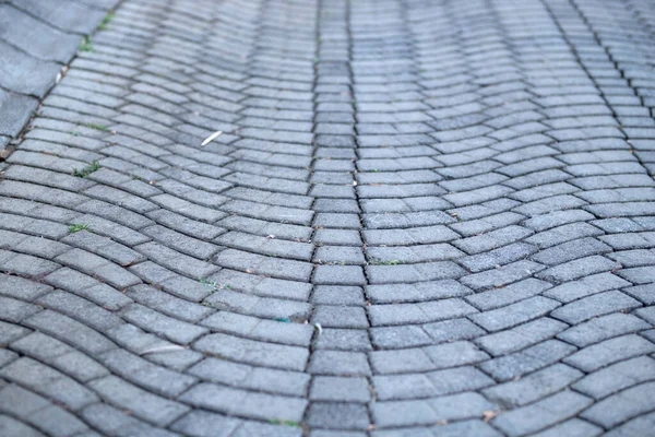 Perspective View Monotone Gray Brick Stone Pavement Ground Street Road — Stock Photo, Image