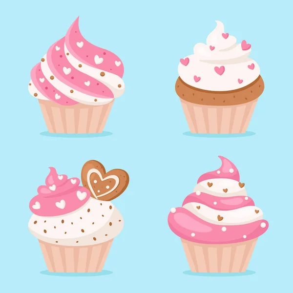 Pastelitos San Valentín Ilustración Vectorial — Vector de stock