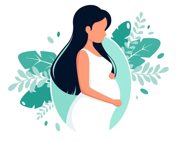 Una Mujer Embarazada Embarazo Maternidad Ilustración Vectorial — Vector de stock
