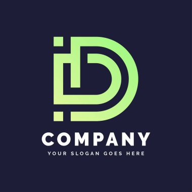 D logosu şablonu the 124; Monogram