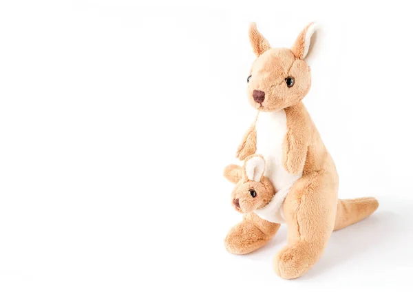 Beyaz arka planda kanguru oyuncakları