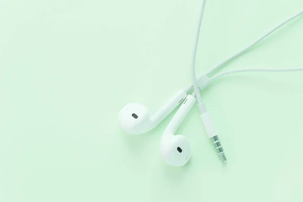 White Headphone Sweet Pastel Background — Stock Photo, Image
