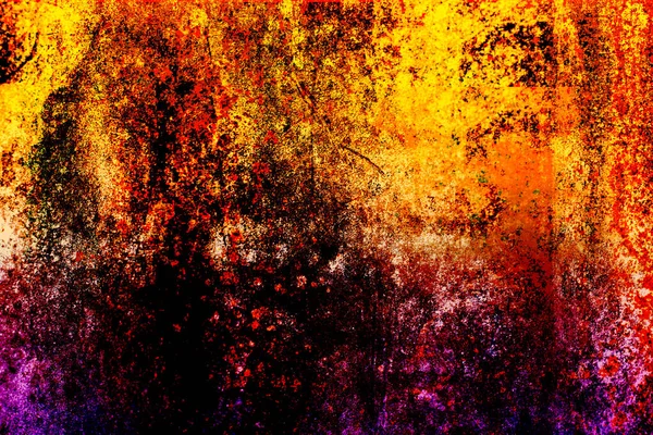 Renkli grunge dokusu, kırmızı, sarı, mor ve siyah