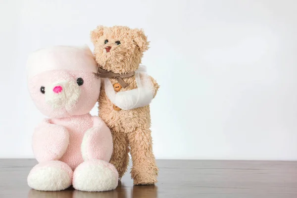 Zwei Teddybären Plüschtiere Erschossen — Stockfoto