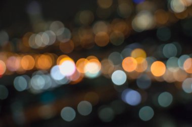 Bokeh ışıklarının soyut arkaplanı, Gece Şehri