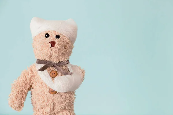 Teddy Bear Toy Blue Background — Stock Photo, Image