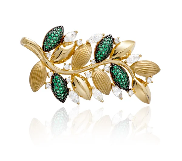 Yeşil taşlar ile altın kolye