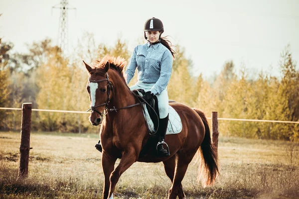 At üstündeki kız. — Stok fotoğraf