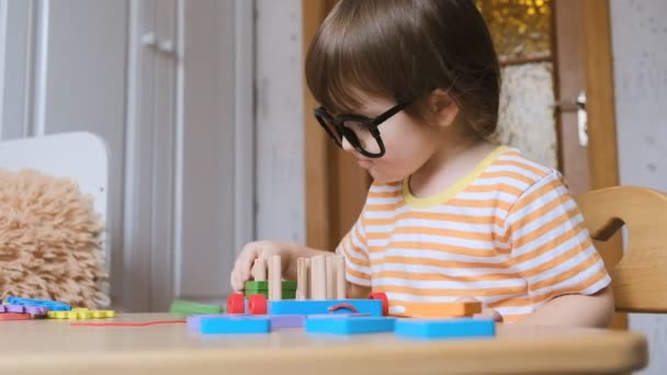 Desenvolvimento Infantil Precoce Educação Casa Criança Novos Métodos Tecnologias Para — Vídeo de Stock