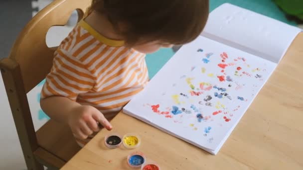 Early Child Development Home Education Kid New Methods Technologies Teaching — Stock Video