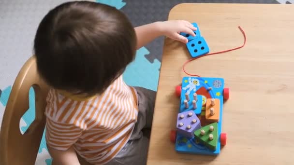 Wczesny Rozwój Dziecka Domowa Edukacja Dziecka Nowe Metody Technologie Nauczania — Wideo stockowe