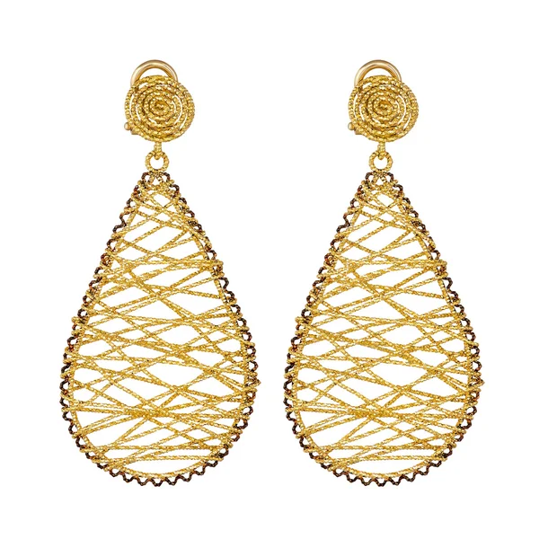 Pendientes de moda de oro — Foto de Stock