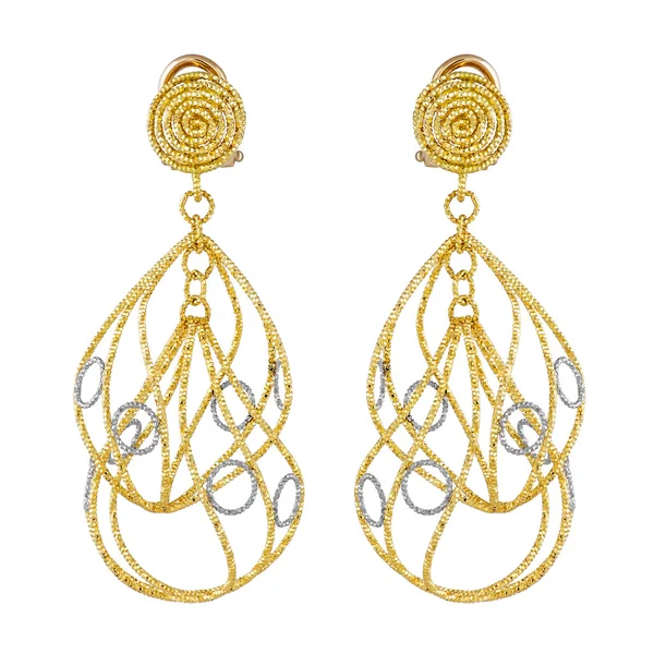 Pendientes de moda de oro — Foto de Stock