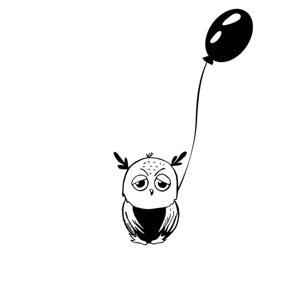 Κουκουβάγια Μπαλόνι Ελεύθερο Σχέδιο Σκίτσο Διάνυσμα Eps — Διανυσματικό Αρχείο