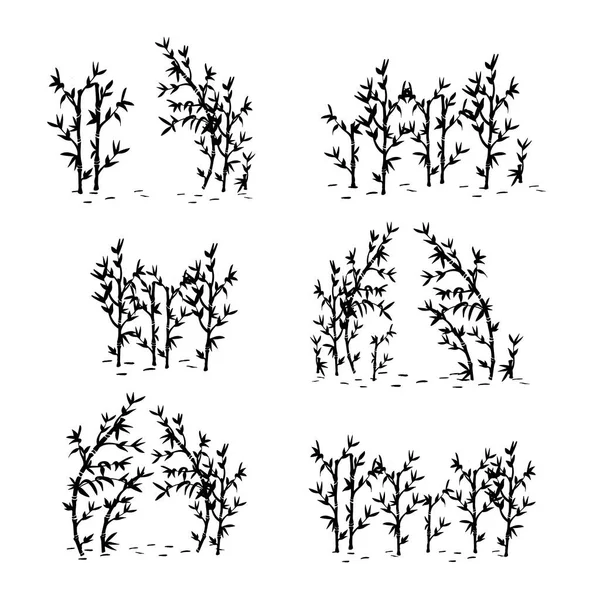 Silueta Bosque Bambú Vector Eps — Archivo Imágenes Vectoriales