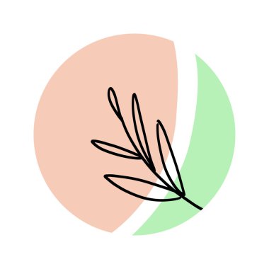 Çemberin soyut modern grafik elemanları. Yaprakların siyah çizgileri. Akan sıvı şekillerin arkaplanı.