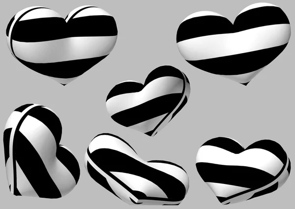 흑인과 백인 심장 3d 가운 — 스톡 사진