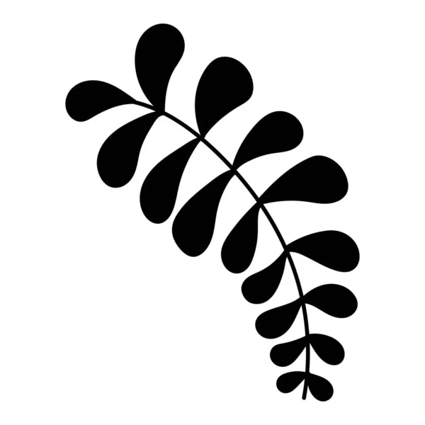 Illustration vectorielle d'une plante tropicale. Fougère rose isolée sur fond blanc. Branches et feuilles dessinées à la main — Image vectorielle