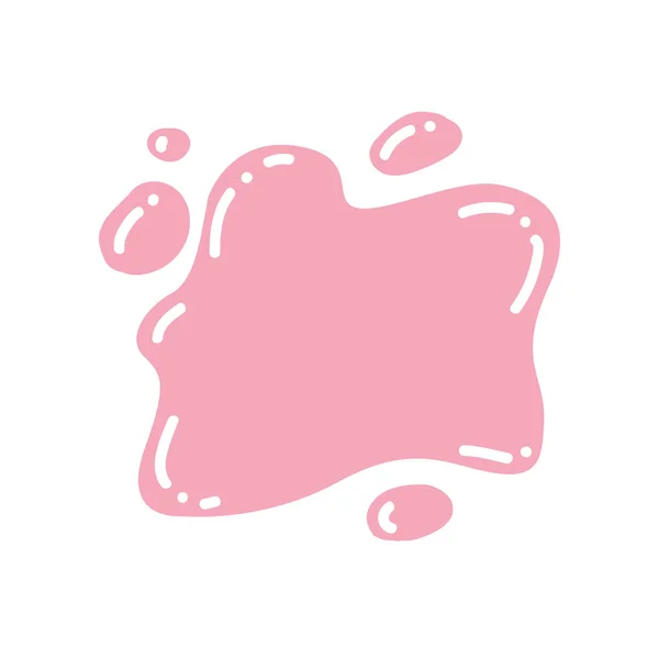 Vektör illüstrasyon boyası, mürekkep sıçraması, leke. Element beyaz arkaplanda izole edildi. Çocukların eğitim kitaplarında kullanılıyor. Renk eğitimi. Pembe renk.