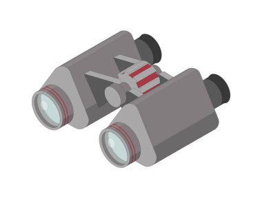 Dürbün 3B izometrik vektör simgesi beyaz arkaplanda izole edildi