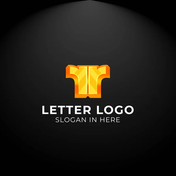 Logo Vettoriale Lusso Doppia Lettera Logo Logo Tua Azienda Biglietto — Vettoriale Stock