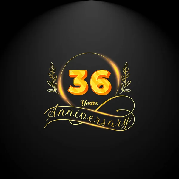 Elegant Golden Years Anniversary Logo Template Luxury Retro Vintage Style — Archivo Imágenes Vectoriales