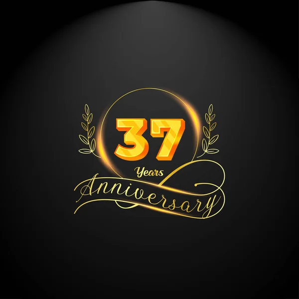 Elegant Golden Years Anniversary Logo Template Luxury Retro Vintage Style — Vector de stock