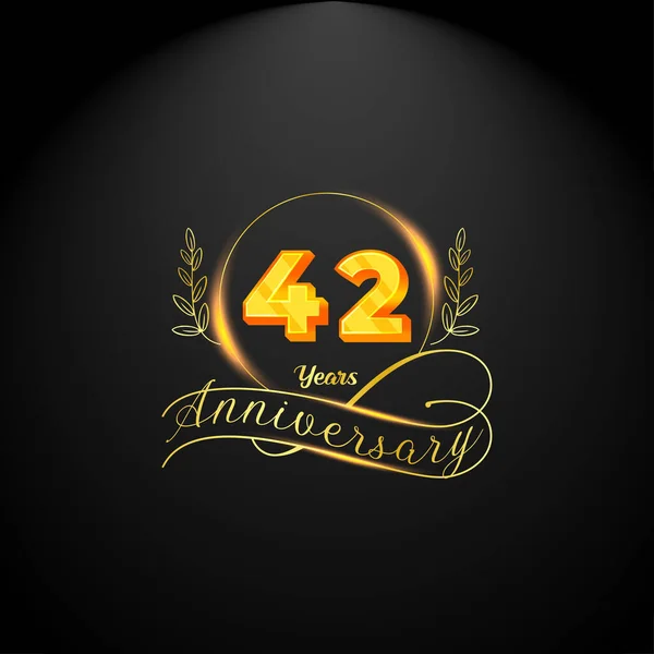 Elegant Golden Years Anniversary Logo Template Luxury Retro Vintage Style — Archivo Imágenes Vectoriales