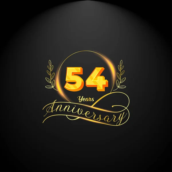 Elegant Golden Years Anniversary Logo Template Luxury Retro Vintage Style — Image vectorielle