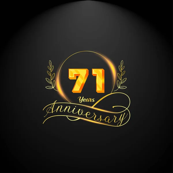 Elegant Golden Years Anniversary Logo Template Luxury Retro Vintage Style — Image vectorielle