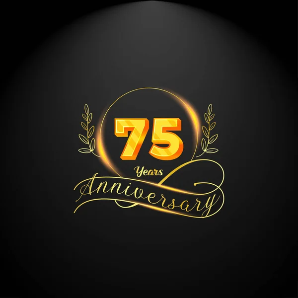 Elegant Golden Years Anniversary Logo Template Luxury Retro Vintage Style — Image vectorielle