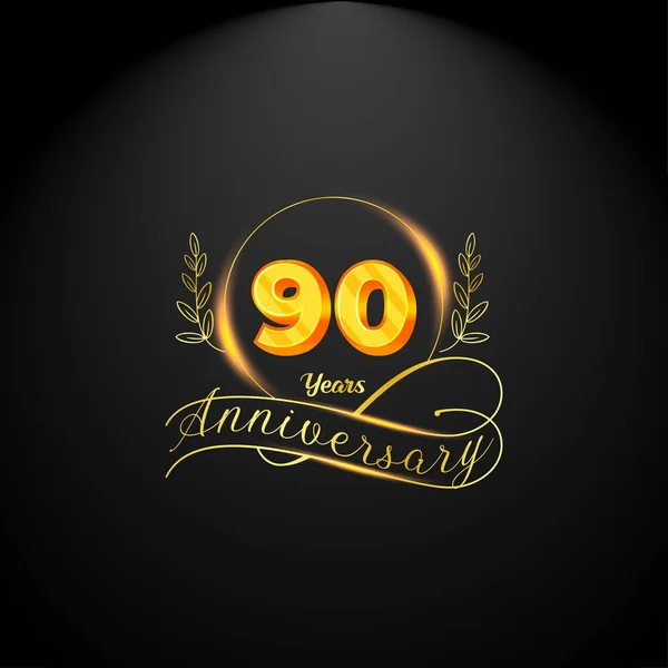 Elegant Golden Years Anniversary Logo Template Luxury Retro Vintage Style — Image vectorielle