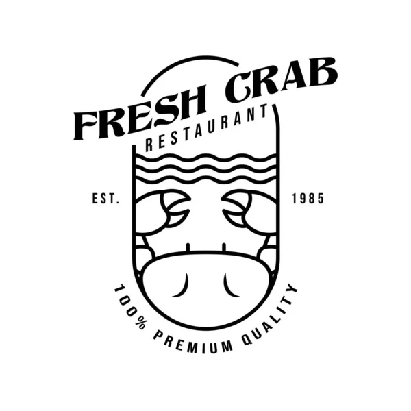 Fresh Crab Seafood Restaurant Vintage Logo Design — Stock Vector