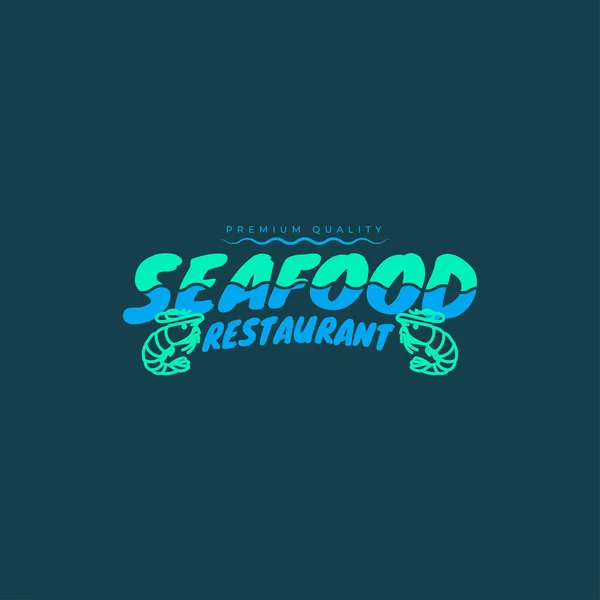 Shrimp Seafood Restaurant Vintage 아이콘 — 스톡 벡터